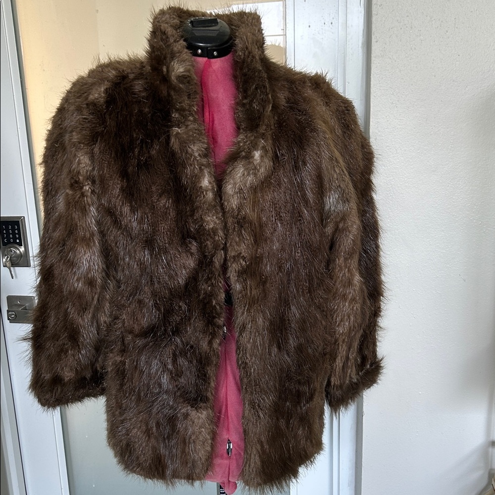 Chic Brown Faux Fur Teddy Jacket